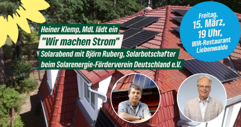 „Wir machen Strom“, Solarabend in Liebenwalde